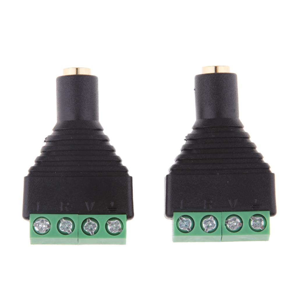 3.5mm Stereo Female Jack to AV Screw Video AV Balun Terminal Plug Adapter