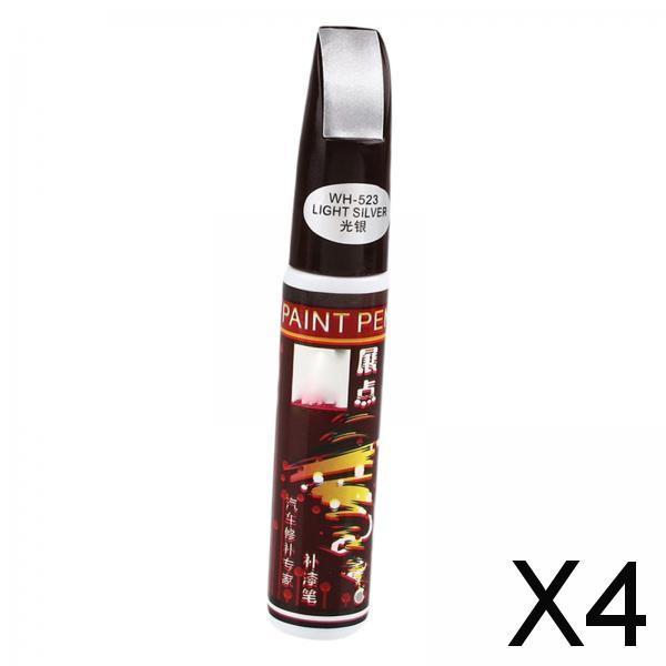 4xTouch up Auto Paint 2 in 1 Touch up Paint Pen Accessories Car Scratch Repair Light argent
