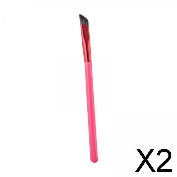 2xMulticunfional Eyebrow Brush Synthetic Fiber Salon Use Smooth for Hairline Wood Handle Black L