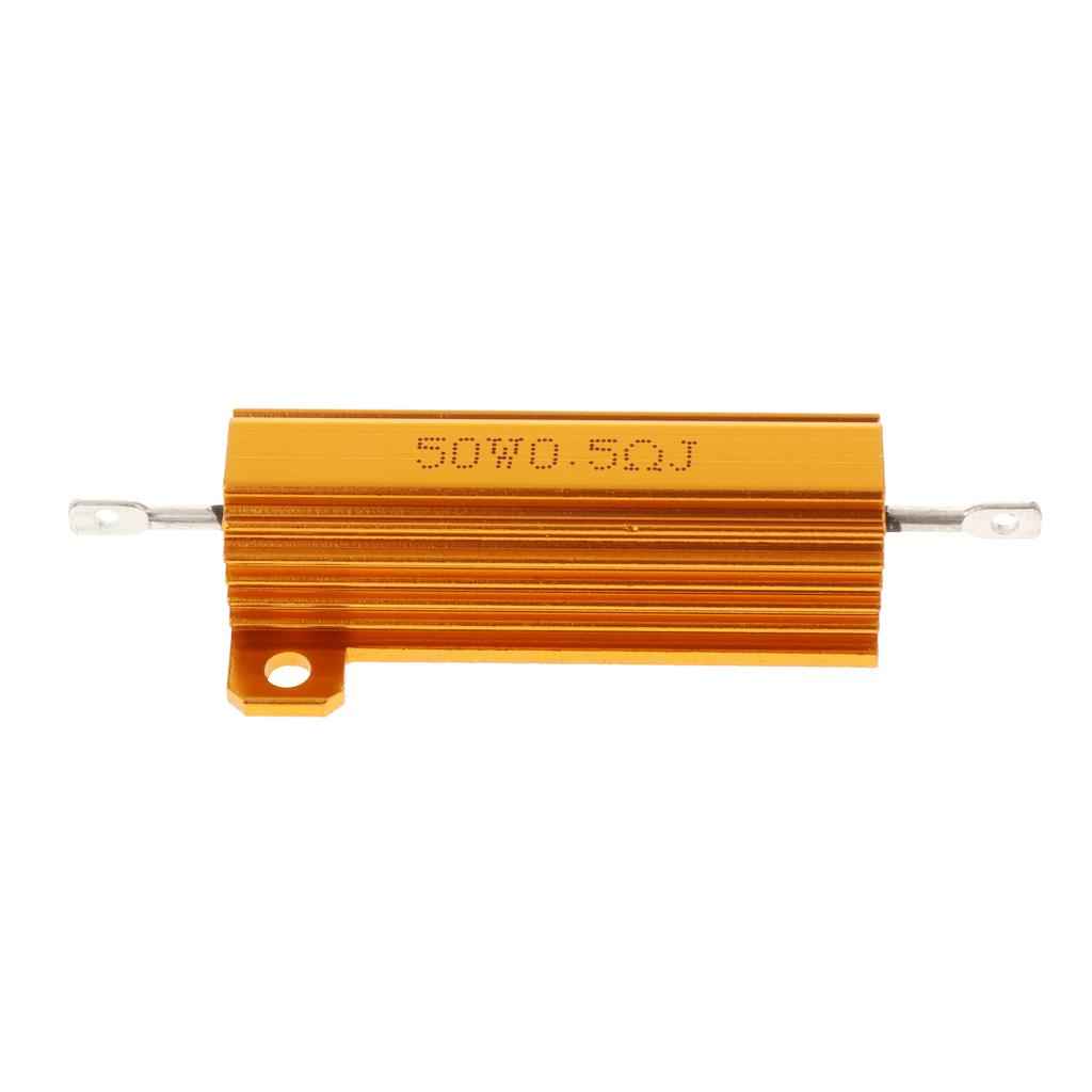 Gold Aluminum Shell resistor RX24 50W High Power Resistor For LED Bulb 0.5R