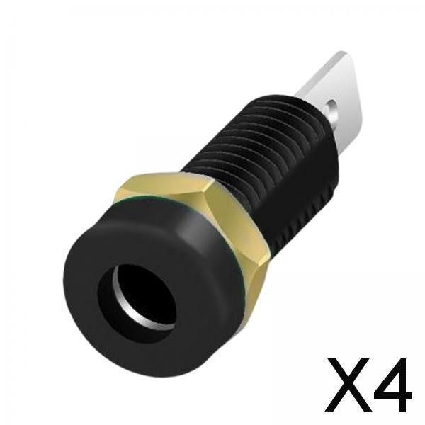 4x4mm Banana Socket Copper Terminal Post Banana Plug Accessory Premium Black