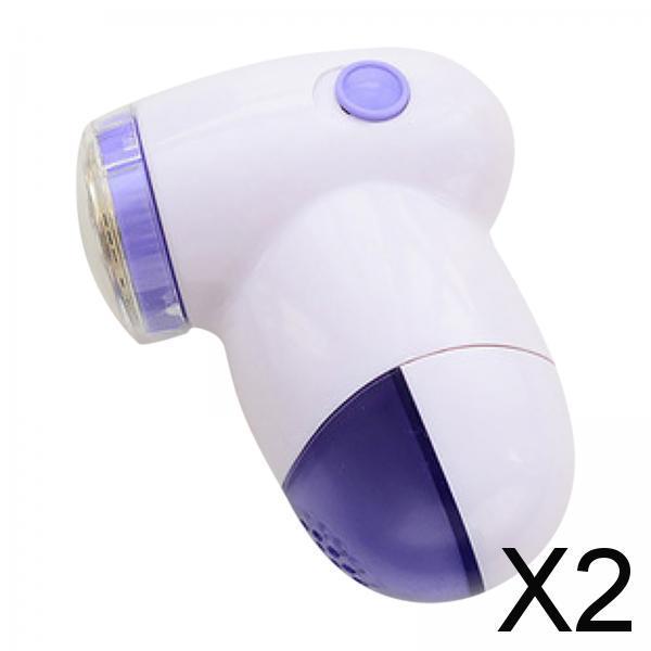 2xSmall Fuzz Remover Cleaning Tool Visible Box for Carpets Sofa Clothing Purple