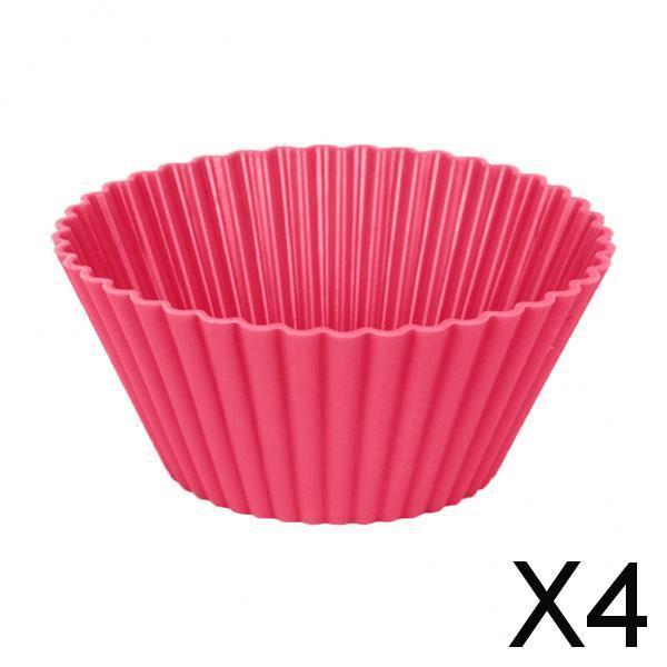 4x10x Silicone Cake Mould Silicone Cake Muffin Cup Baking Tool Egg Tart Mould
