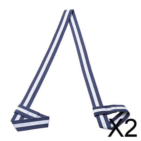2xCotton Yoga Mat Strap Pilates Mat Carrier Fitness Stretchy Loop Blue White
