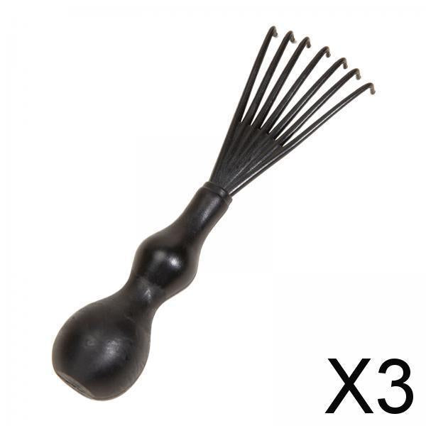 3xHair Comb Cleaning Tool Metal Wire Removing Comb Hair Dust Comb Hair Remover Black