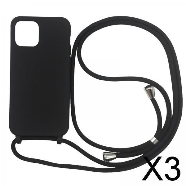 3xPhone Shell with Lanyard Set for Smartphones for Phone 11  Black