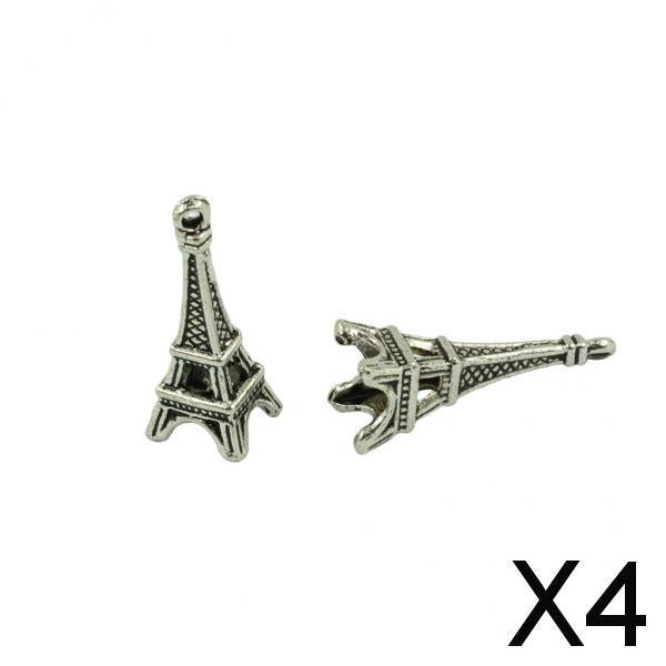 4x30 Pieces Tibetan Silver 3D Eiffel Tower Dangle Charms Jewelry DIY Makings