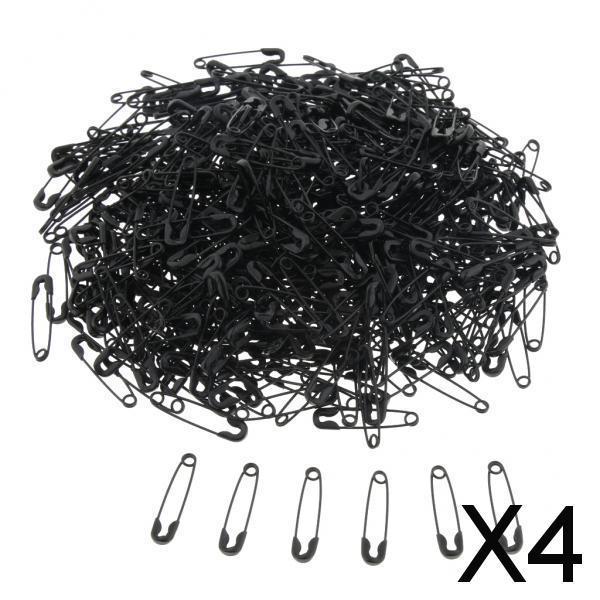 4xGlossy Metal Needle Safety Pins Nickle Plated 500PCS 18mm Black