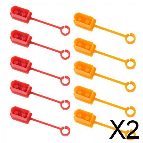 2xXT60 Male Female Plug Dust Protector Shell for Lipo Battery red and yellow