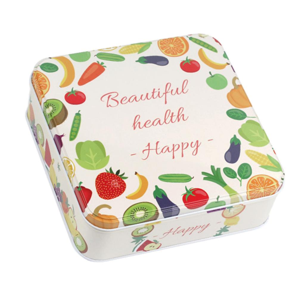 Square Tinplate Storage Box for Candy Biscuits Wedding Birthday Gift ZK-04