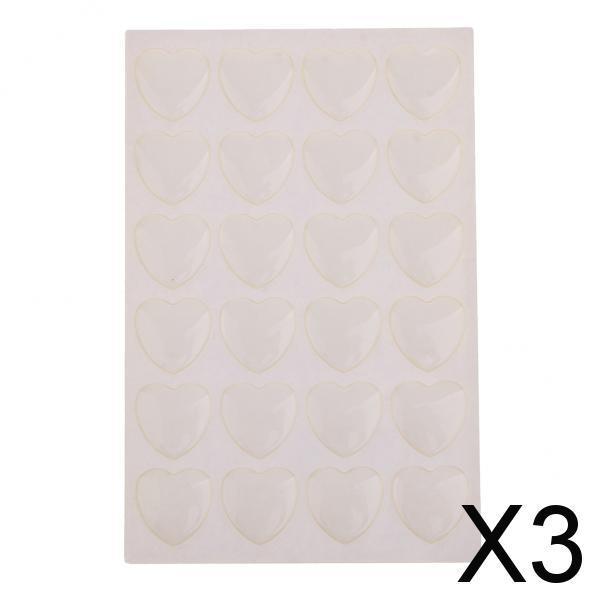 3xCrystal Clear Epoxy Resin Dome Stickers for Bottle Cap Crafts 1 inch Heart