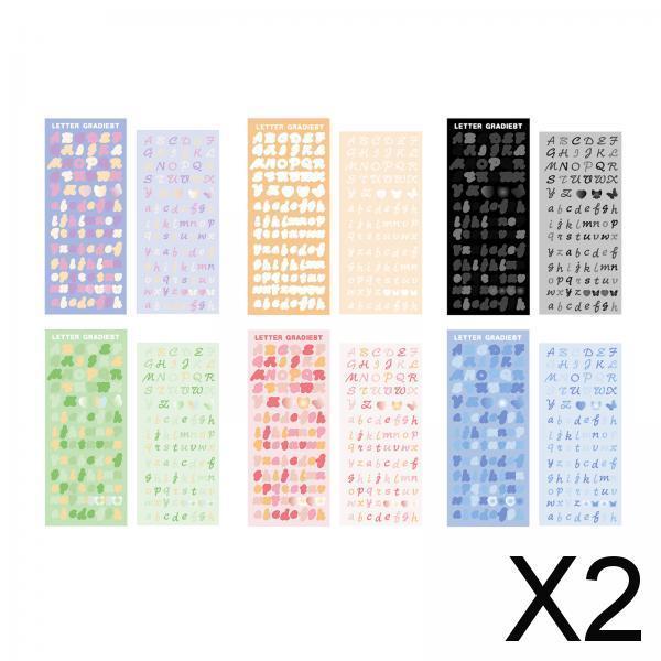 2x6 Sheets Colorful Number Letter Stickers Assorted Arts Crafts Postcards