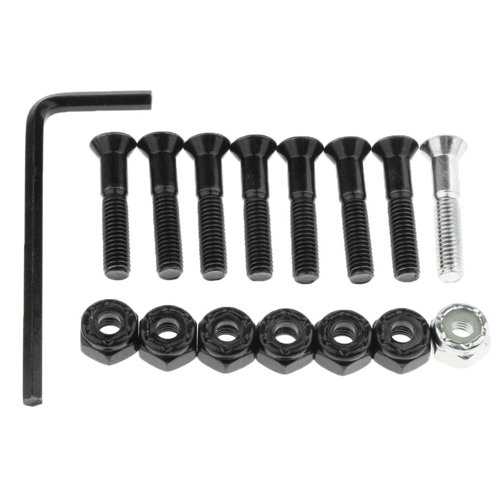 1 Set Skateboard Longboard Hardware with with L wrench 7 Black and 1 Silver