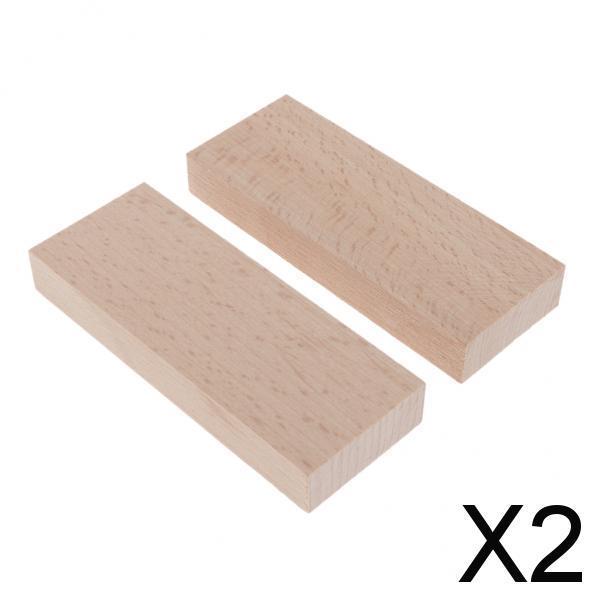 2x2Pc Square Wood Stick Block Unfinished Woodcraft Dowel Rod 15x40x105mm 