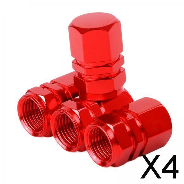 4x4 Pieces Car Tire Valve Stem Caps Seal Air Caps Covers for Trucks Bikes red