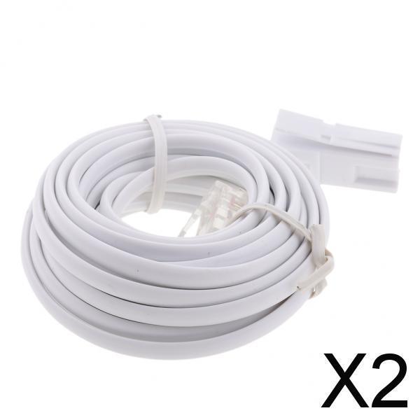2xRJ11 UK Male to US Male Extention Cable 6P2C 3Meters for Landline Telephone