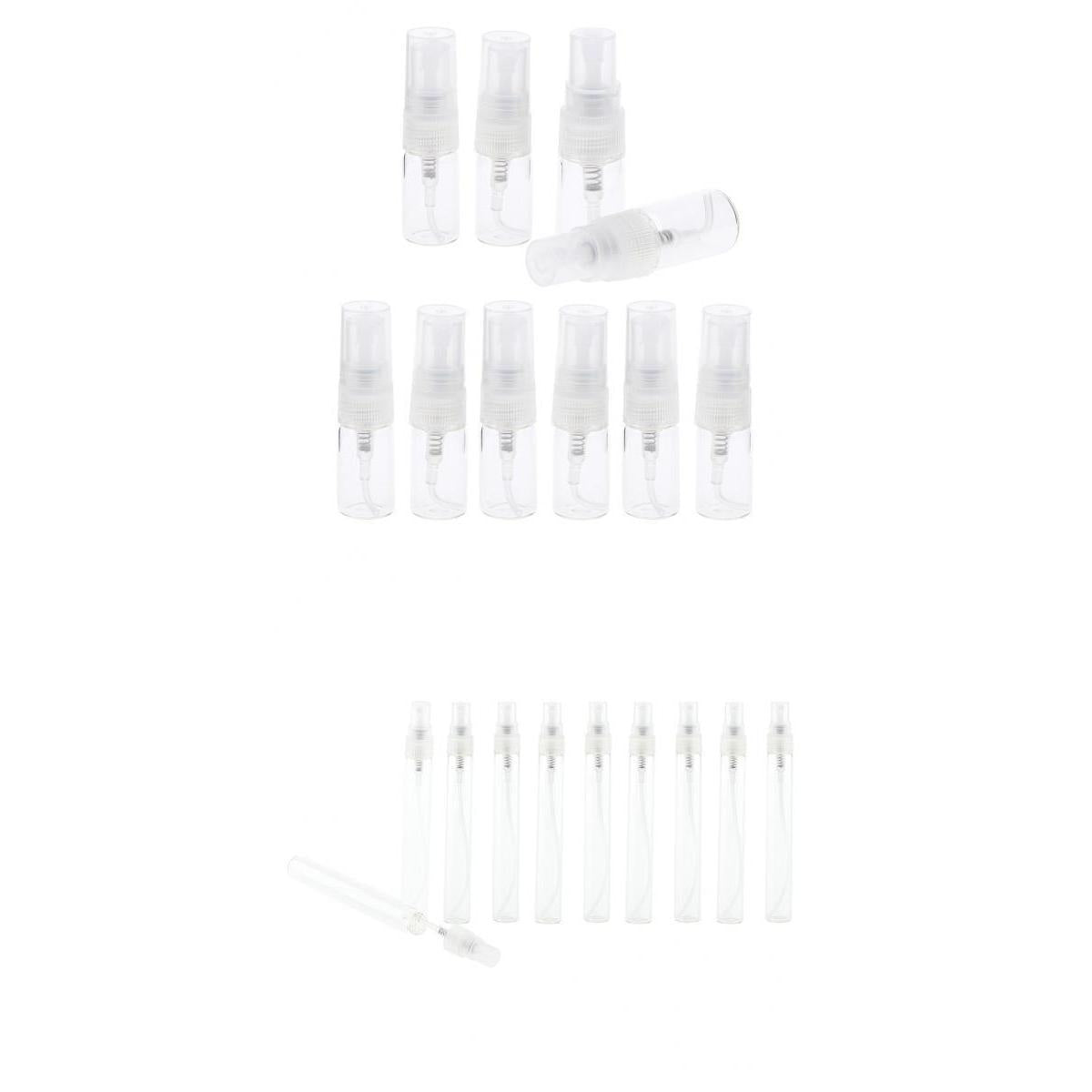 20Pcs Empty Glass Perfume Spray Bottles Refillable Travel Fine Mist Sprayer