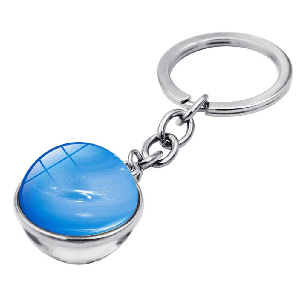 3xMetal Gem Cabochon Keychain Split Rings Fashion Keyring Key Chain Decors C