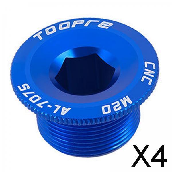 4xBicycle Crank Cover Crankset Bolt M20 Aluminum Alloy Road Bike  Blue 