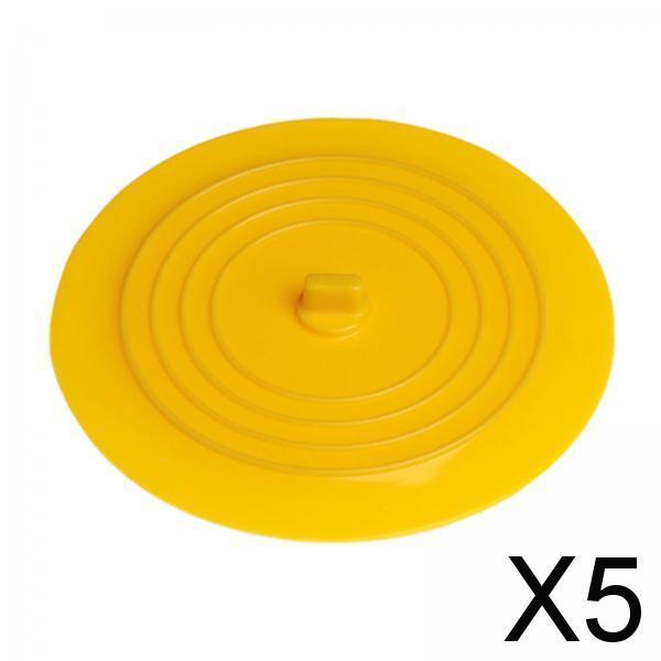 5xSilicone Tub Stopper Bathtub Drain Stopper Sealing Sink Stopper Yellow