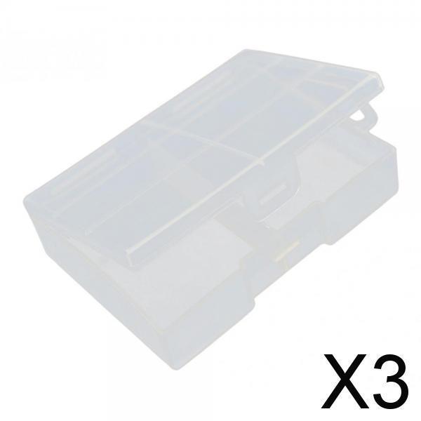 3xClear AA Plastic Battery Storage Case/Organizer/Holder Holds 24x AA
