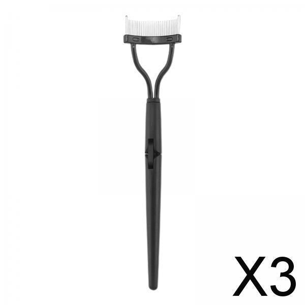 3xEyelash Comb Making up Supplies Curler Eyelash Separator Tool for Women Girl Black