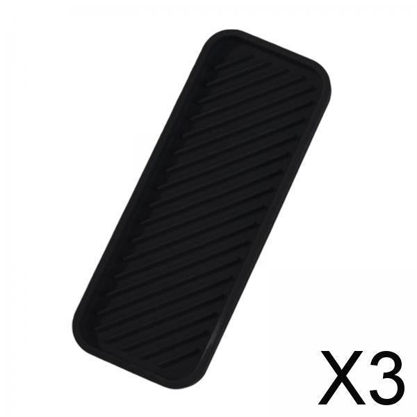 3xKitchen Organizer Tray Quick Drying Waterproof for Kitchen Makeup Shampoo Black