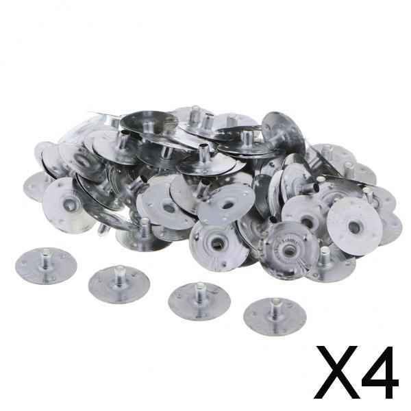 4x100 Pieces Metal Candle Wick Sustainers Tabs Base for Candle Making 20x3mm