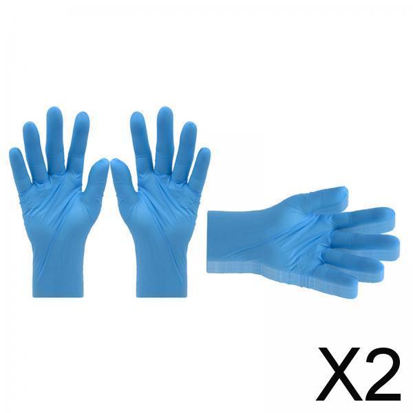 2x10Pcs Strong Nitrile Gloves Powder Free Pet Care Protective Gloves Blue XL