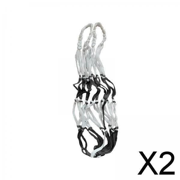 2xPortable Ball Net Bag Single Ball Carrier for Basketball Volleyball Football Black
