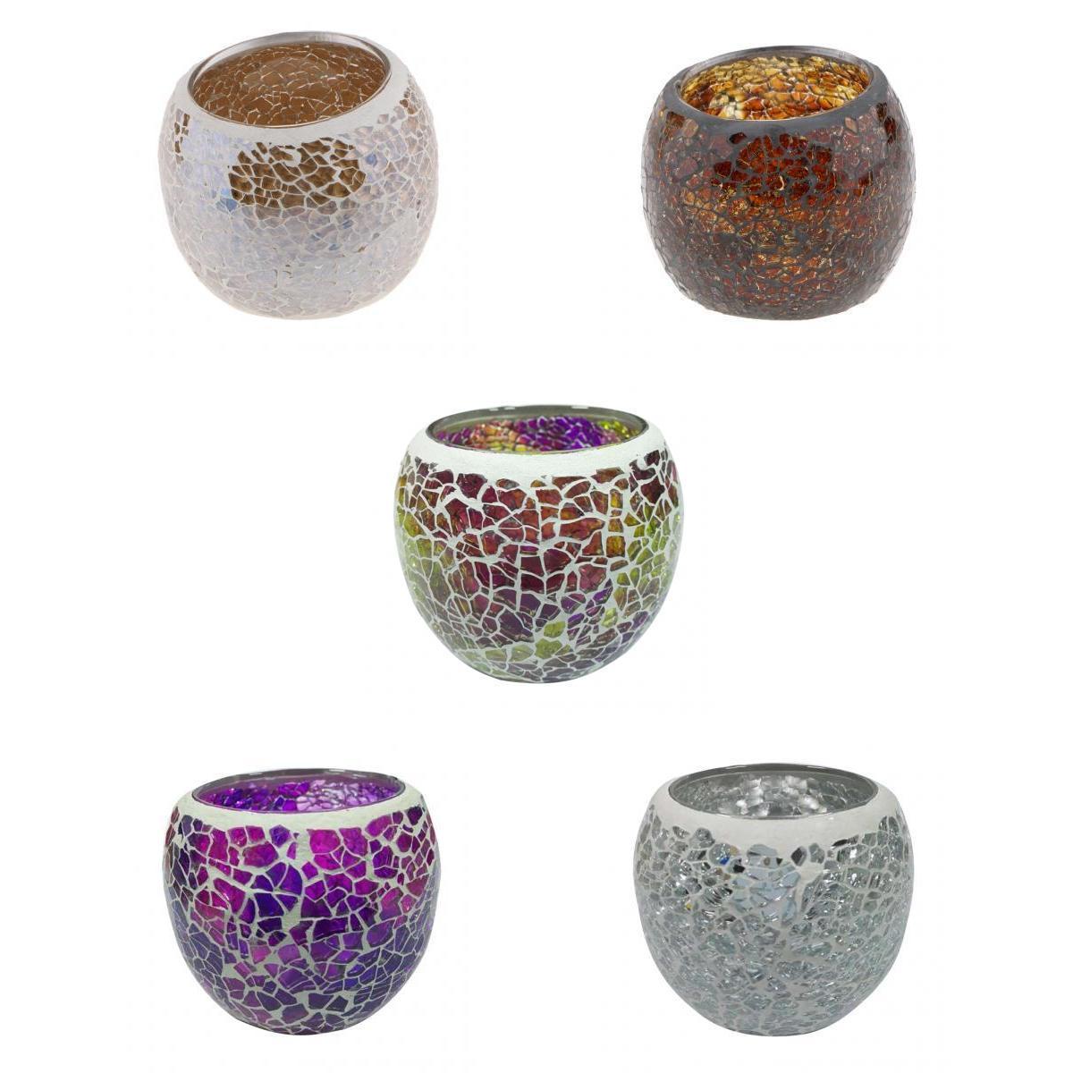 5Pcs Moroccan Mosaic Glass Votive Tea Light Holder Candelabra Candlestick Set D