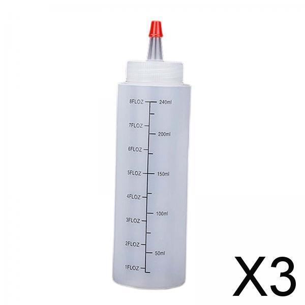3xSalad Dressing Bottle Leakproof Ketchup Dispenser for home 240ml
