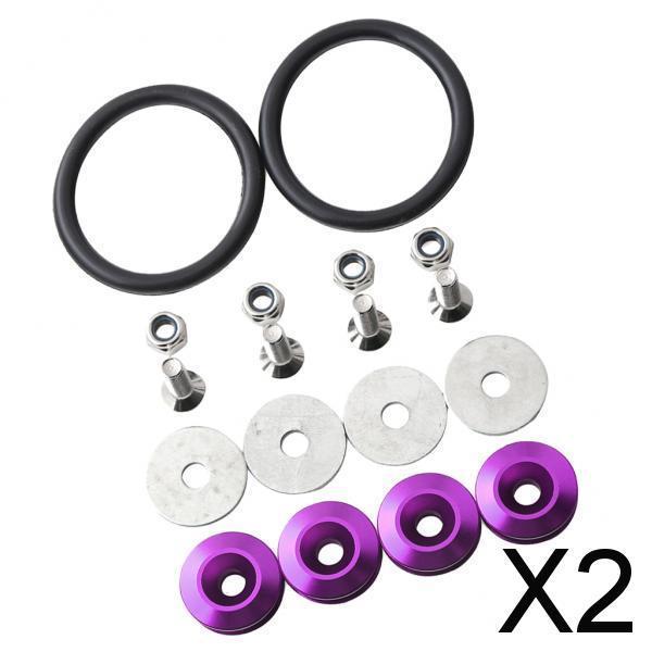2xQuick Release Fasteners For Car Bumpers Trunk Fender Hatch Lids Kit Purple