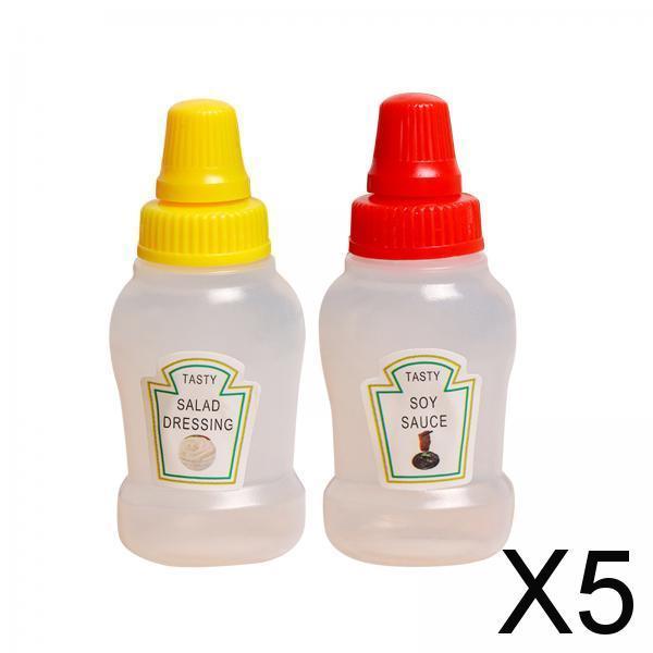 5xMini Tomato Ketchup Bottle Containers Bottle for Kitchen BBQ Outdoor soy and salad