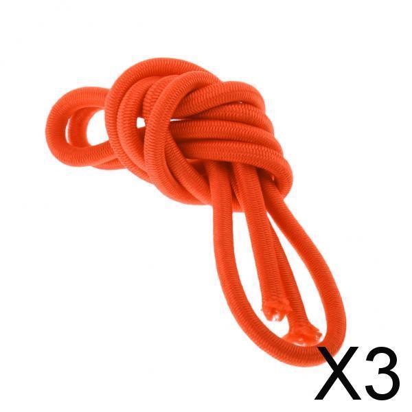 3x6mm Elastic Bungee Rope Shock Cord Tie Down Roof Rack UV Stable Orange 2m