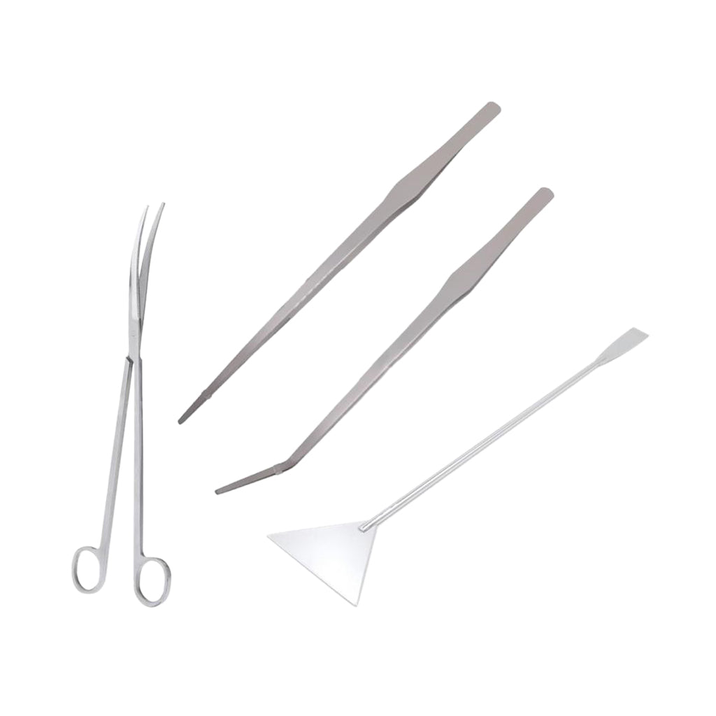 4-Piece Aquarium Maintenance Plant Tools Substrate Spatula Tweezers Scissors