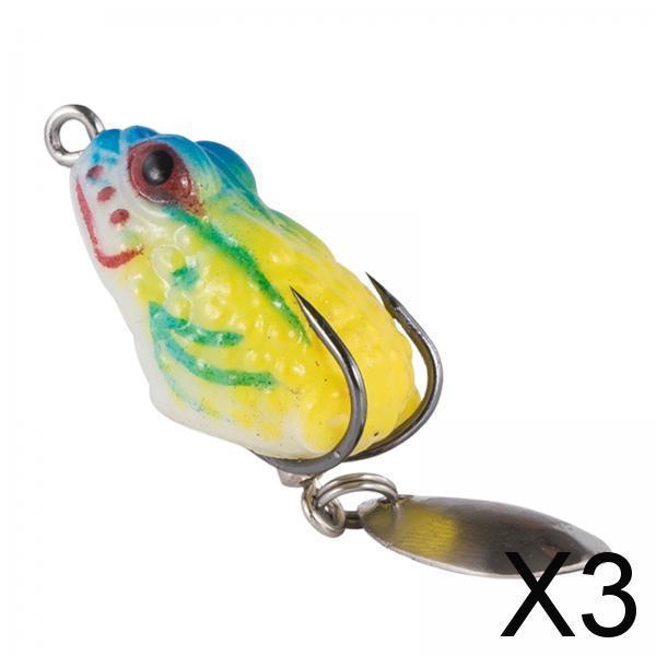 3xFrog Lure Bass Bait Metal Sequin Swimbait Float on Water Lure for Freshwater Style H