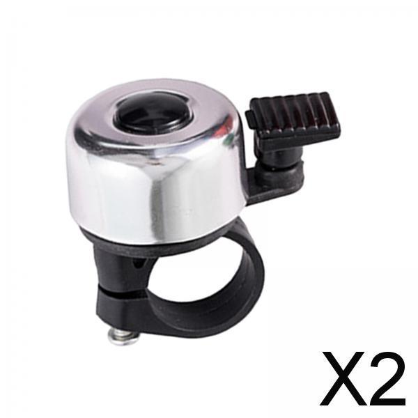 2xBike Bell Easy to Install Bicycle Bell Riding Outdoor Mountain Road Bike Silver
