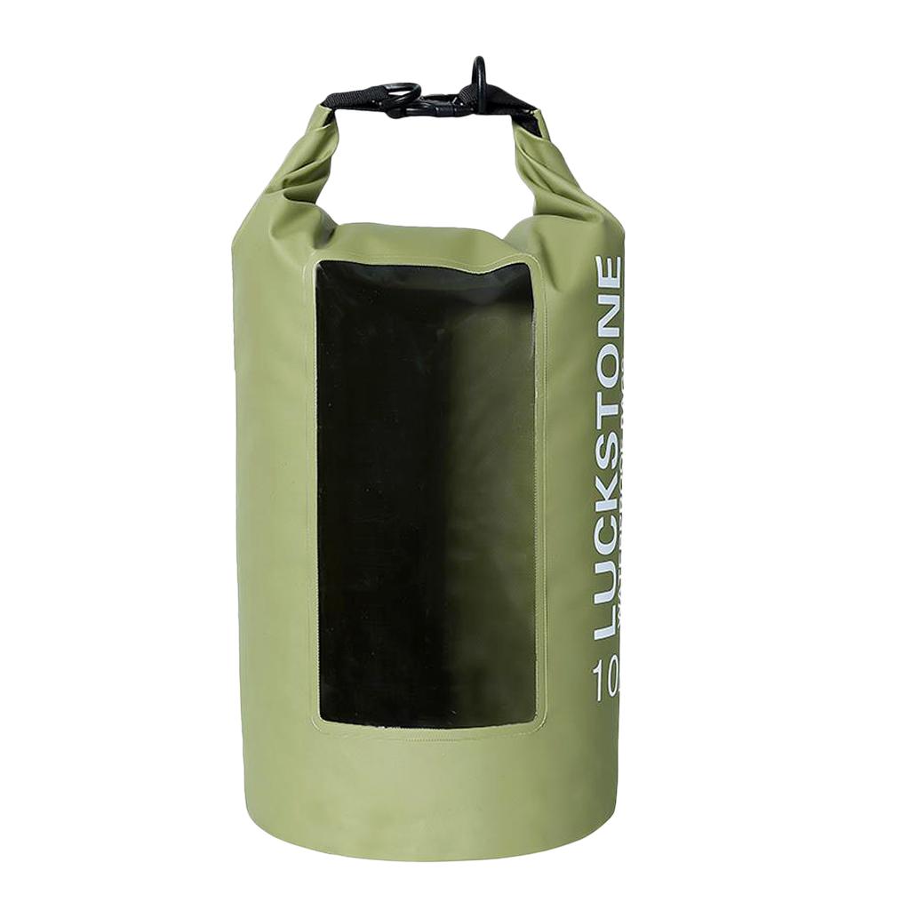 10L Waterproof Dry Bag Backpack for Beach Kayak Canoe Fishing Camping Green