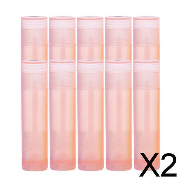 2x10x 5G Empty Lipstick Tubes Refillable Lip Gloss Balm Bottles Vials Pink