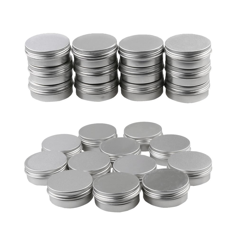 24 Pieces Screw Lid Cosmetic Lip Balm Tins Container 15g (0.5oz) 30g (1oz)