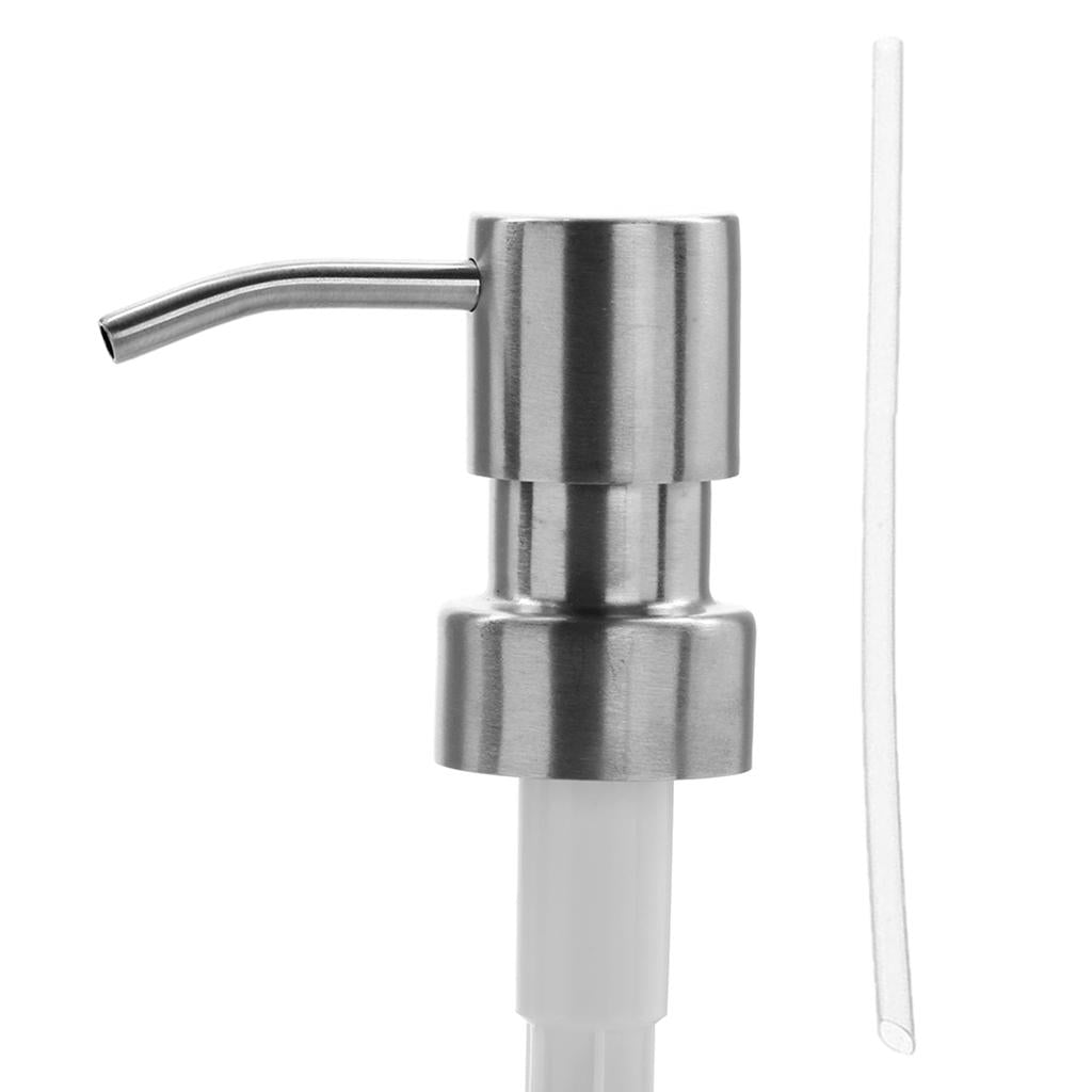 Stainless Steel Soap Pump Liquid Lotion Dispenser Replacement Jar Tube F