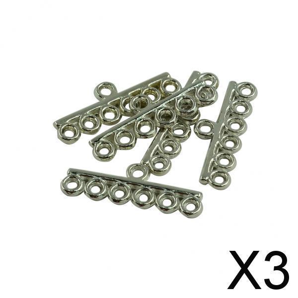 3x50 Pieces 6 Strand Hole Crimp End Bar Beads Jewelry Connector Jewelry Making