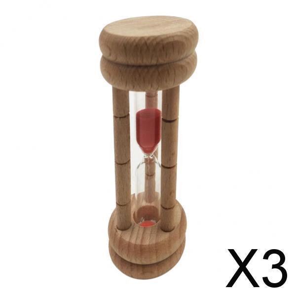 3x3 Minute Hourglass Wood Sand Timer For Kitchen Cooking or Kids Learning