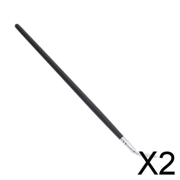 2xBlack Wooden Handle Eye Liner Makeup Brush for Eyes Liquid Eyeliner Comestic