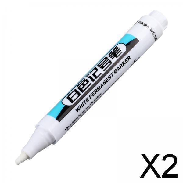 2xWhite Marker Paint Pen DIY Crafts Bathroom Water Resistant Carpentry Kitchen 2.5mm