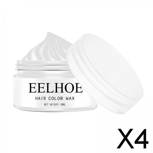 4xHair Coloring Dye Wax Styling Washable Natural One-Time for Cosplay White