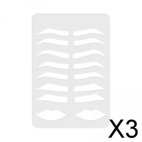 3xEyebrow Shape Plate Reusable Acrylic Eyebrows Enhancer Card for Professional