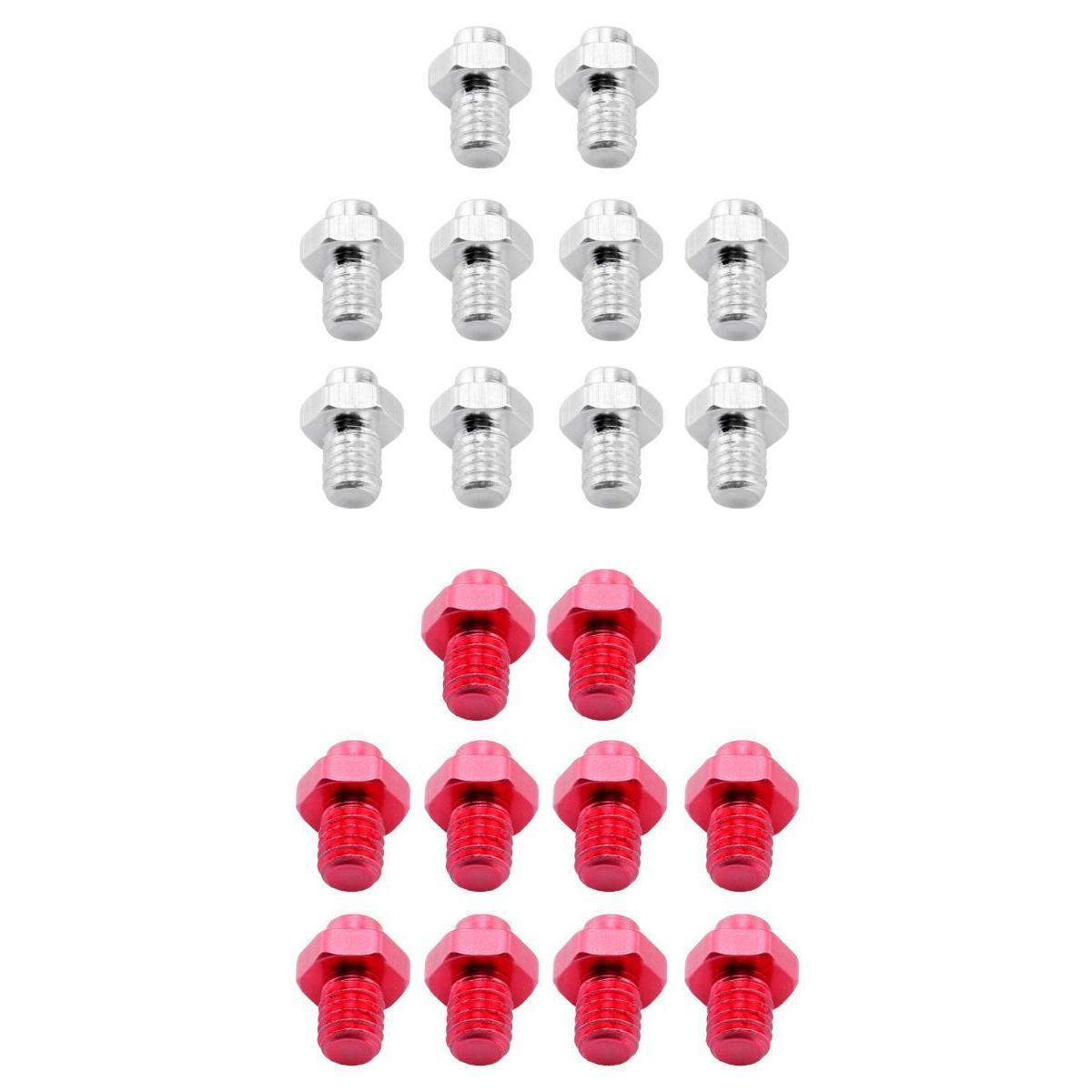 20pcs Bike Pedal Screws Mountain Bike Pedal Fixed Studs Anti-Slip Silver Red