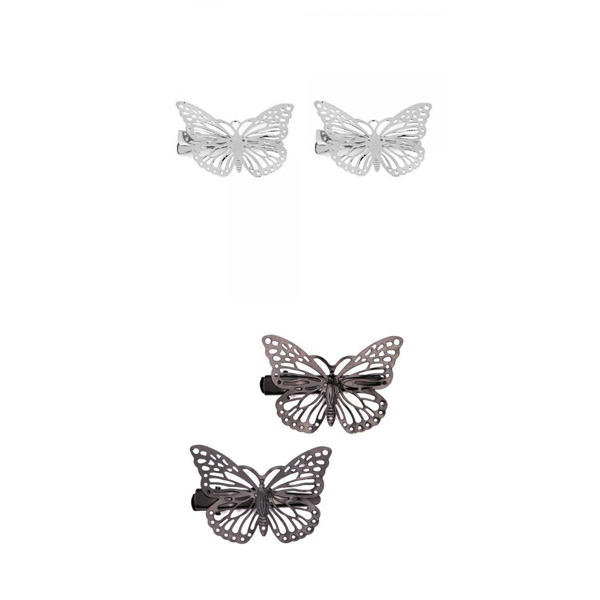 4pcs Alloy Metal Hollow Butterfly Barrette Alligator Hair Clip Clamp Hairpin